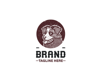 Vintage style simple dog head logo