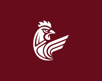Crimson Minimalist Rooster Logo