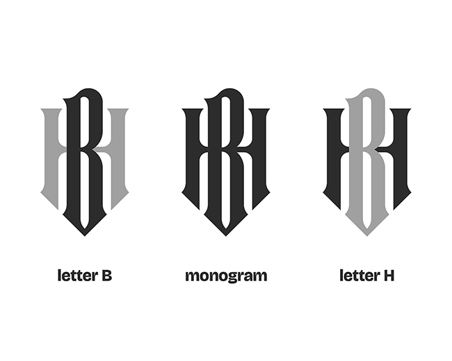 HB BH Monogram Typography Exclusive Logo Design fo