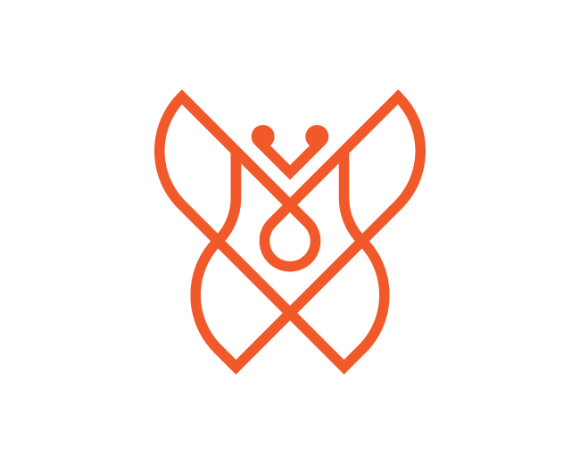 Monoline Butterfly Fox Logo