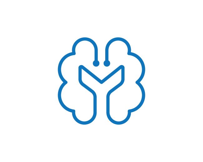 monoline minimal spartan brain logo