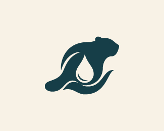Beaver Water Drop Logo