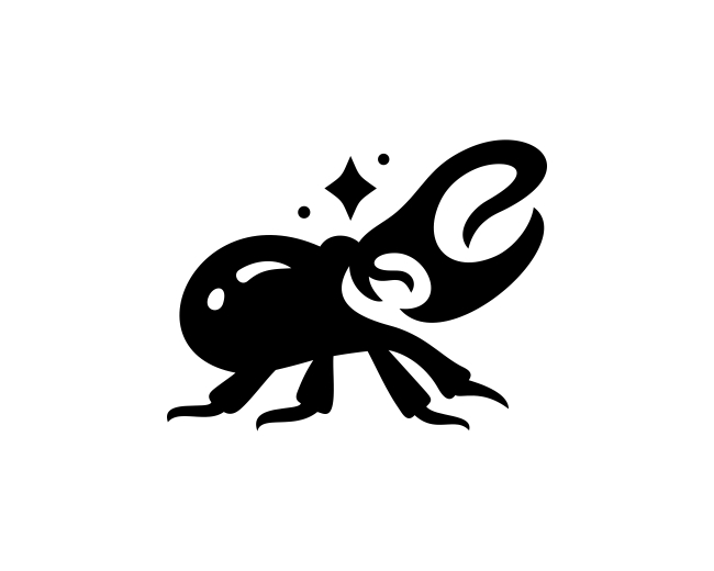 Black Coffee Beetle Nature Logo