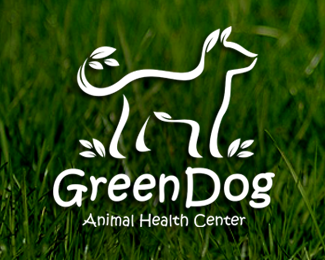 Green Dog Animal Health Center Logo for Sales