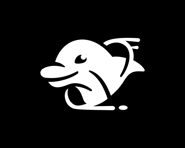 Cute Dolphin Water Hole Logo