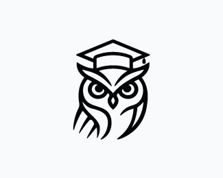 Wise Owl Graduation Hat Logo Or Owl Education Logo