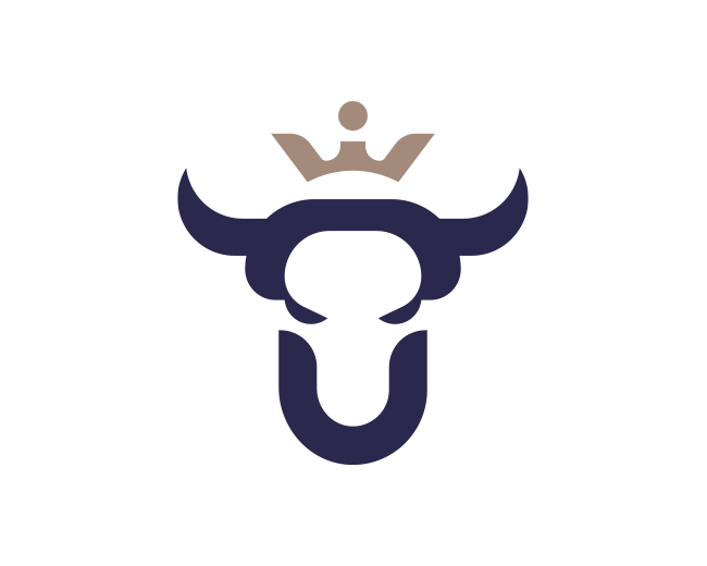 Crowned Letter U Bull Logo (for sale)
