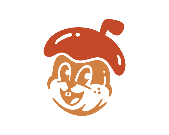 Squirrel Face Hat Nut Logo