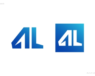 AL or LA letter logo