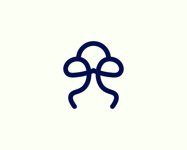 Abstract Mushroom Ribbon Logo