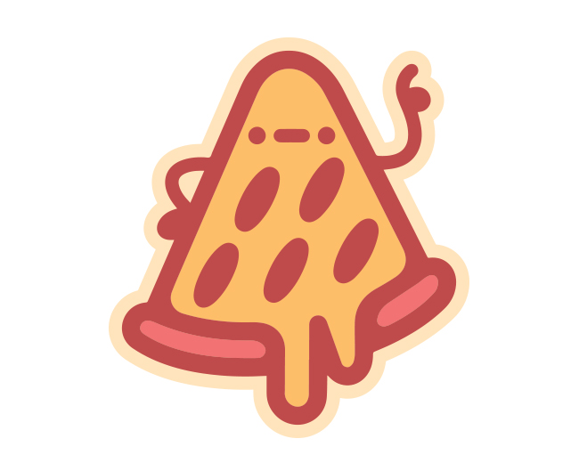 Pepperoni Pizza Mascot ready-made logo for sale