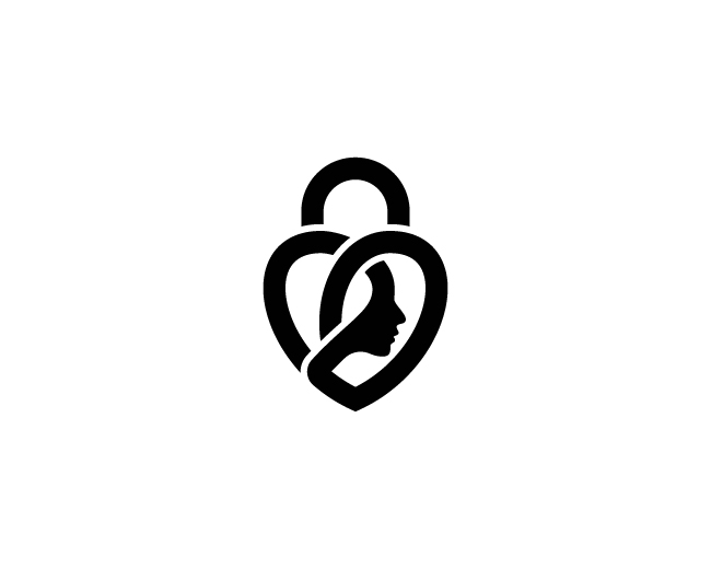 Identity Heart Lock Logo – Trust & Privacy Symbo