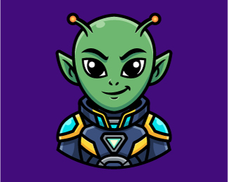 Cartoon Alien logo Illustration
