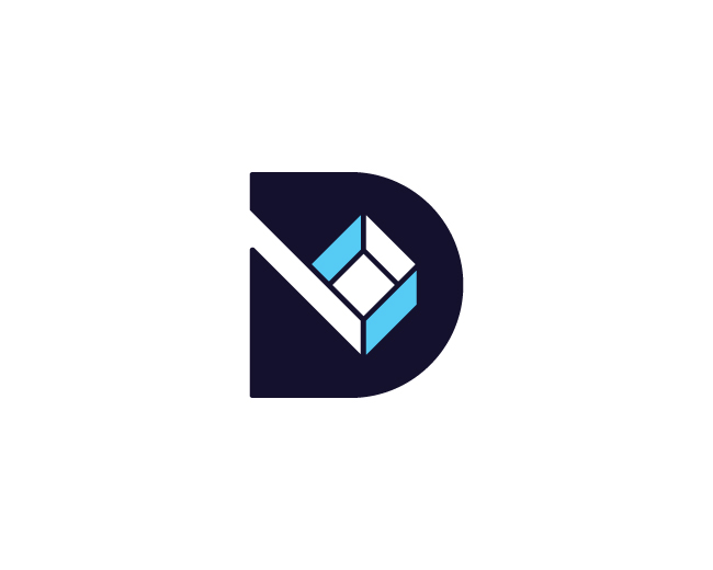 Letter D And B Cubic Logo