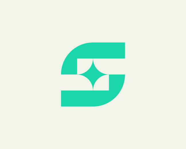 Modern S Letter Logo with Spark Symbol