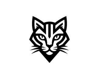 Modern Geometric Cat Face Logo