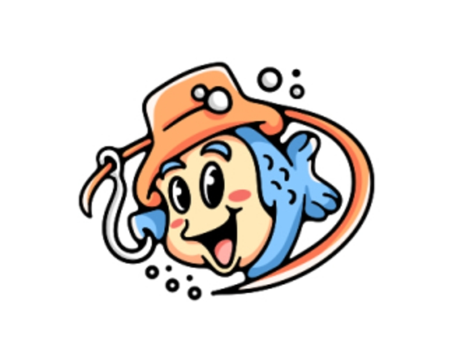 Fishing Hook Fish Logo