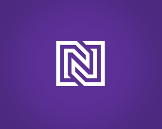 Rectangular Letter N Logo