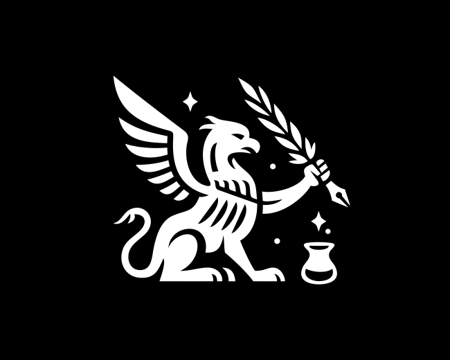 Griffin Quill Pen Ink Logo