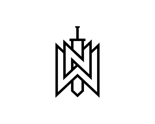 Letter NW WN Sword Logo