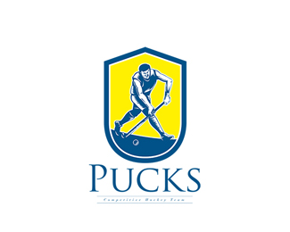 Pucks Hockey Team Logo