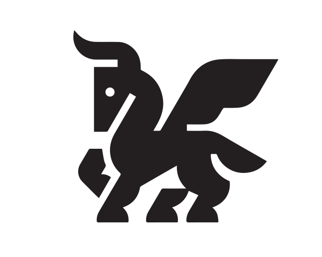 Mythical Pegasus ready-made logo for sale