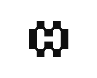 Letter H Pixel Logo