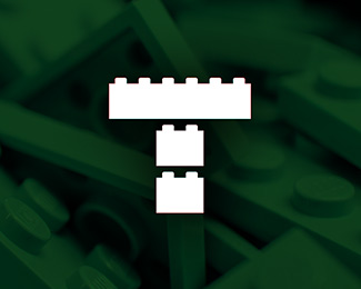 Construction bricks Letter T logo