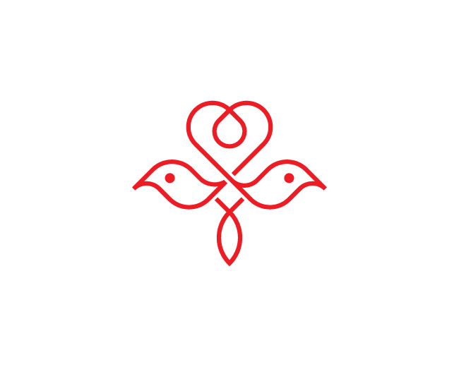 Sleek Dove Heart Logo