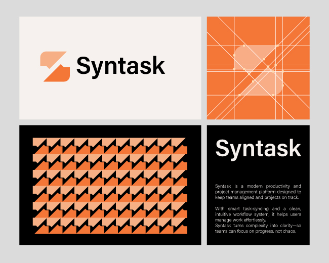 Syntask Modern S + Checkmark Logo for Productivity