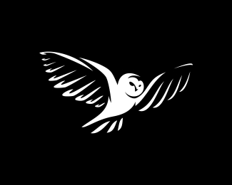 Negative space White Owl logo