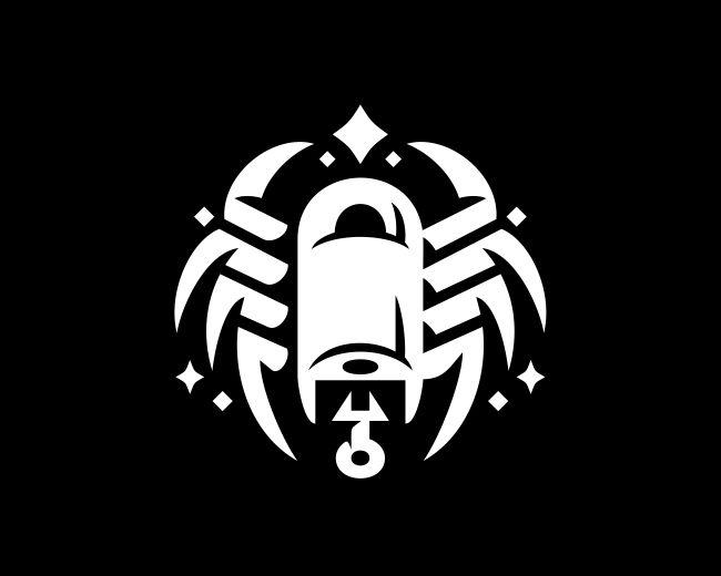 Spider Lock Padlock Monogram Logo