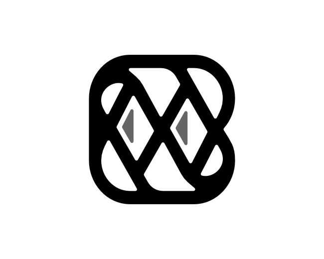 Letter B Diamond Gemstone Monogram Logo