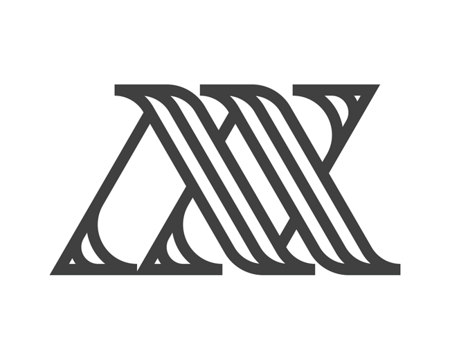 Lettering A N V X monogram typography logo