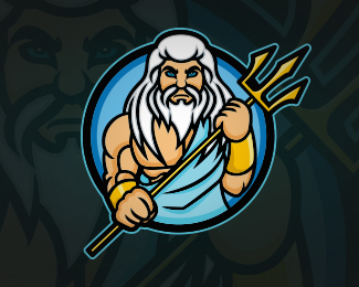 Poseidon Mascot Logo Design