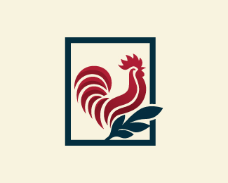 Creative Rooster And Frame Logo