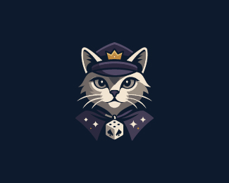 Royal Gambler Cat Mascot Logo