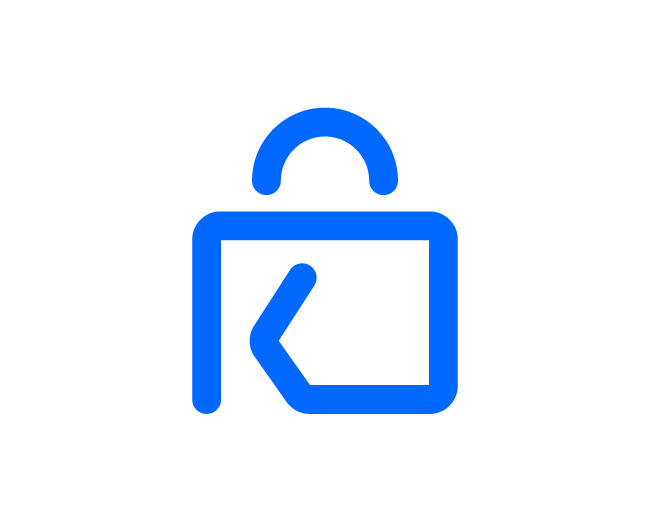 K Monogram Shopping Logo // For Sale