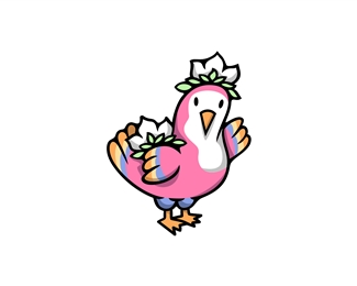 Beautiful Flower Bird Logo