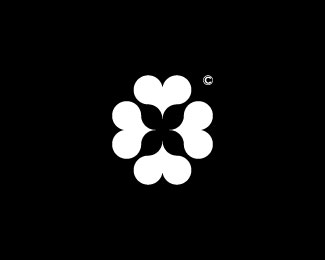 four heart and one clover logo concept