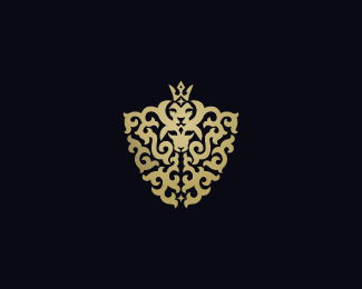 Royal Lion and Bull Heraldry logo