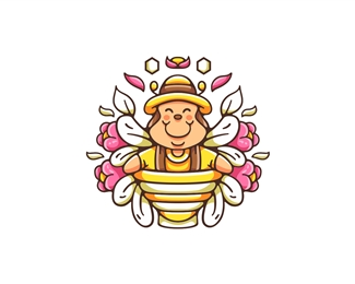 Breeder Bee Flower Logo