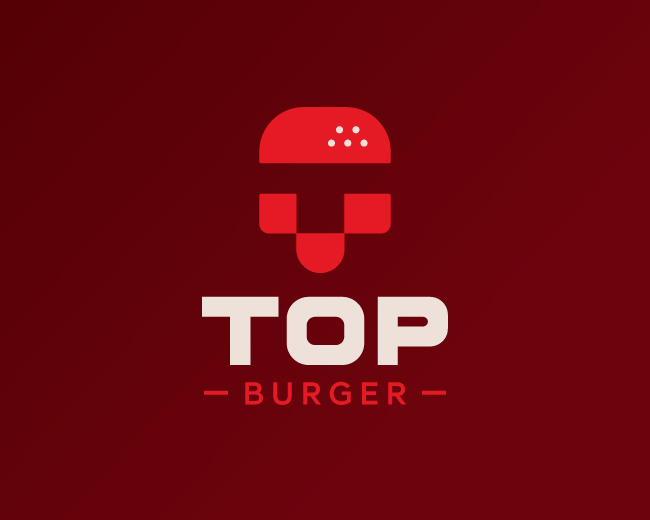 Top Burger Modern Fast Food Restaurant Logo Design