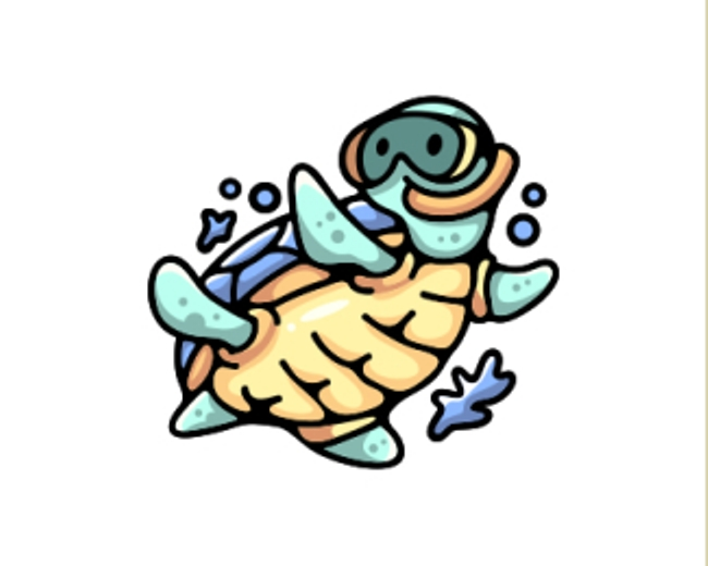 Turtle Diver Swimming Logo