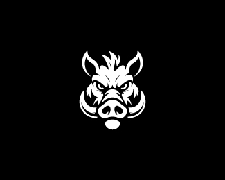 Monochrome Boar Beast Logo