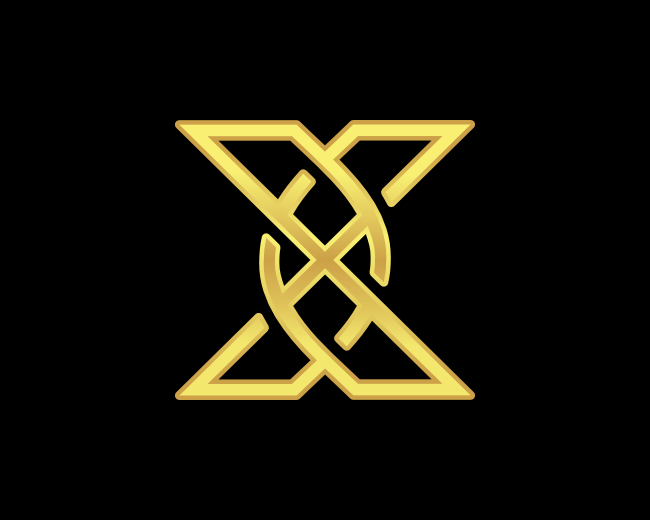 Gold X Or CC Letter Logo