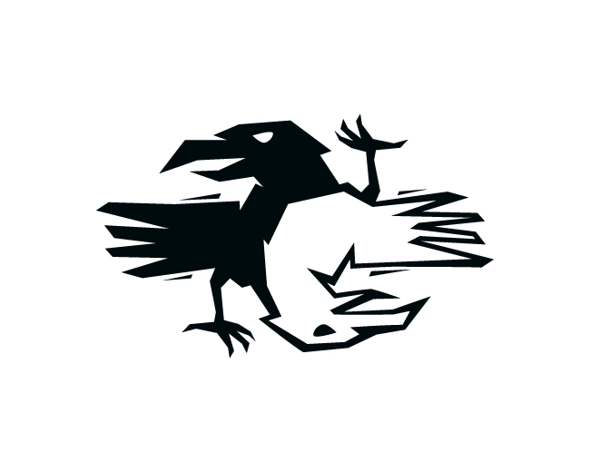 Black And White Raven Logo