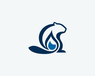Beaver Water Drop Logo