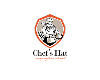 Chef Hat Contemporary Fusion Restaurant Logo