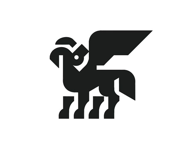Winged goat logomark design